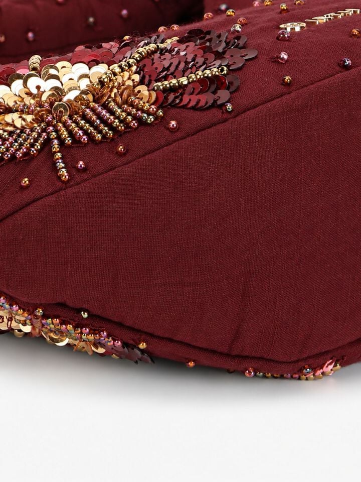 Tara Beaded Sparkles Handheld - Dark Cherry