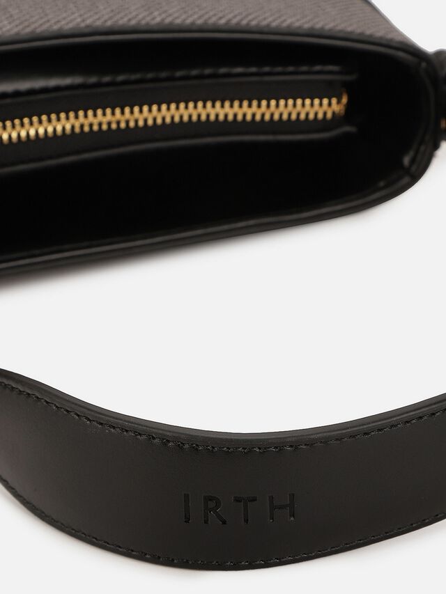 Olivia Tweed Shoulder Bag - Black