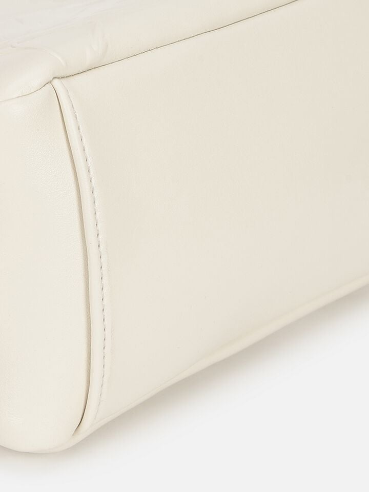 Emma Embossed Shoulder Bag - Off-White