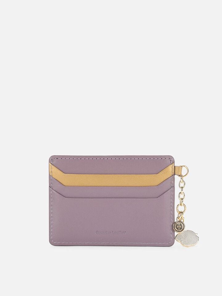 Tuck Leather Card Holder - Grape