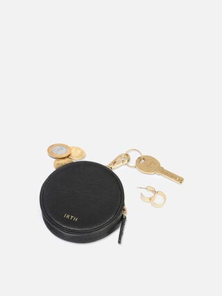 Chime Leather Coin Pouch - Black