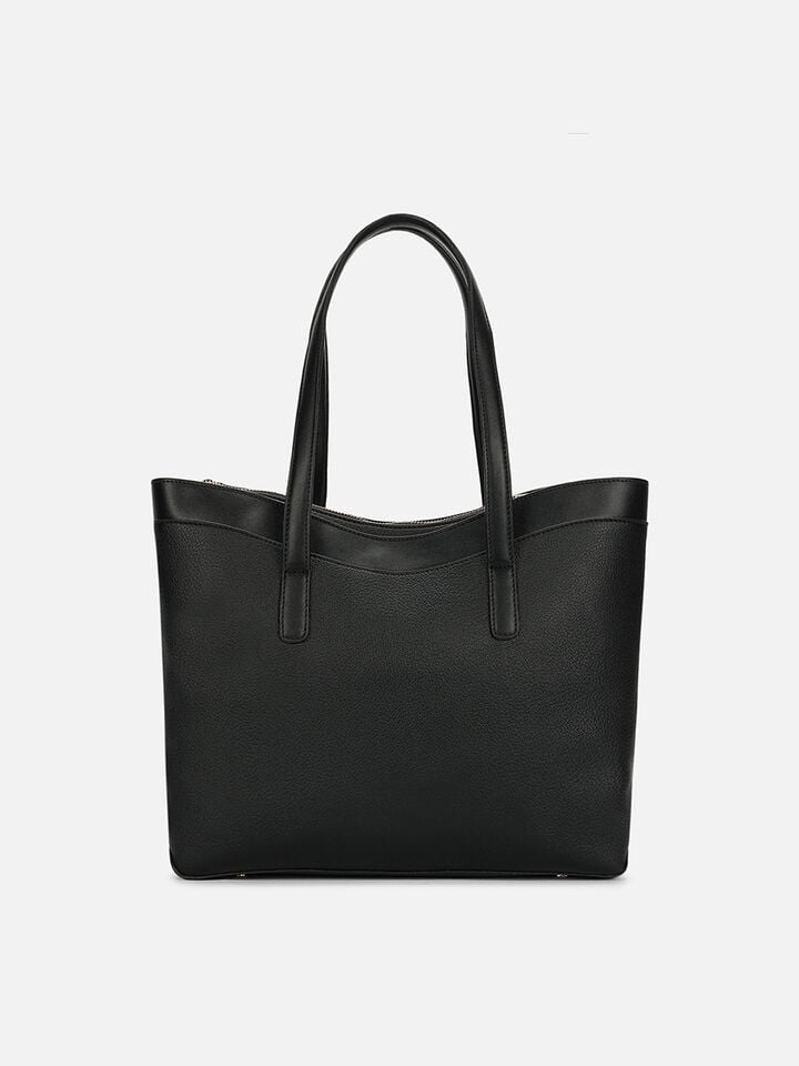 Faye Textured Tote - Black
