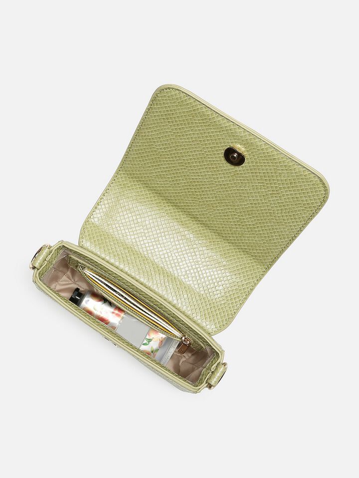 Ivy Snakeskin Sling - Green