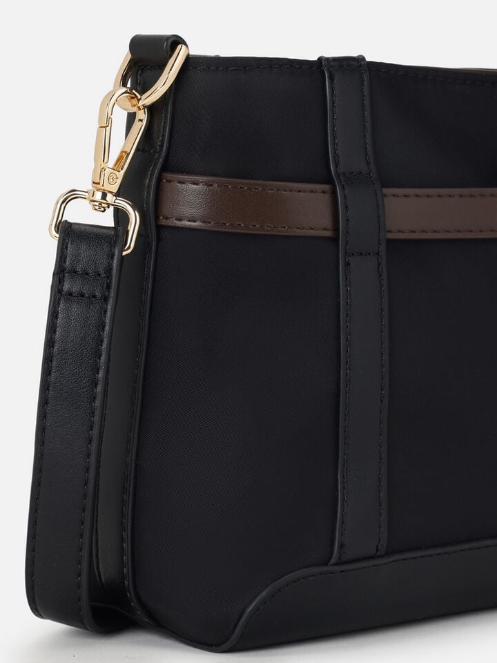 Thea Nylon Sling Bag - Black