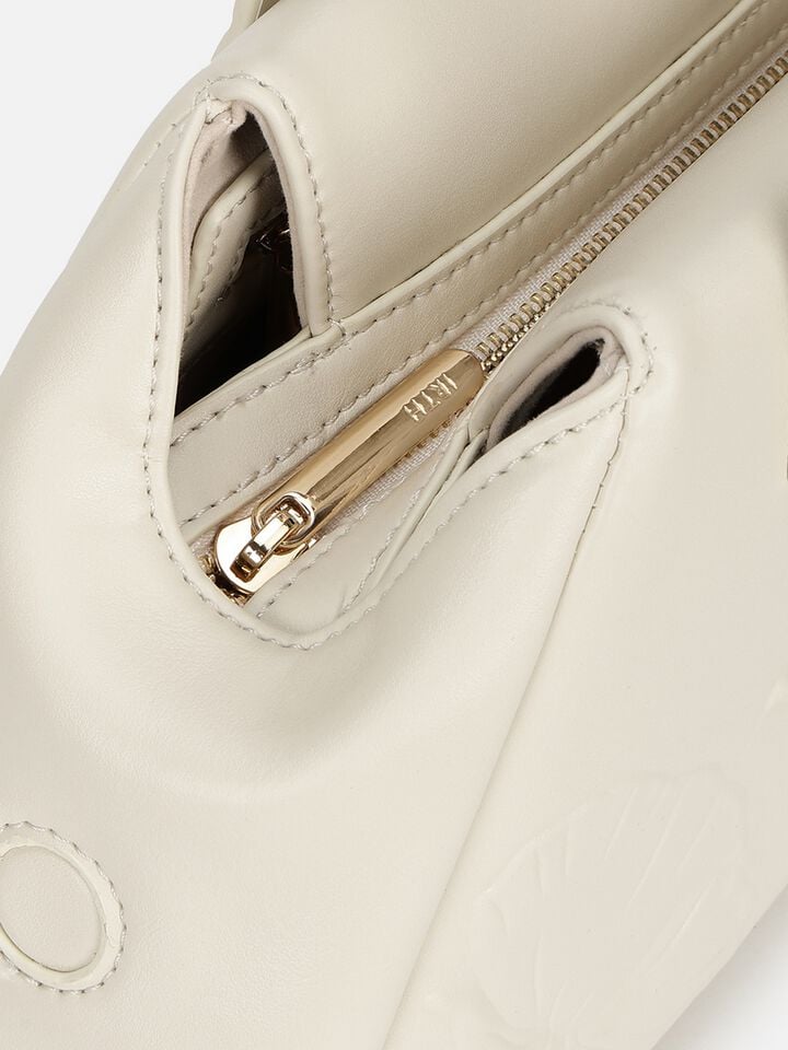 Emma Embossed Shoulder Bag - Off-White