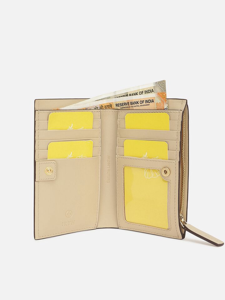 Parker Large Leather Wallet - Beige