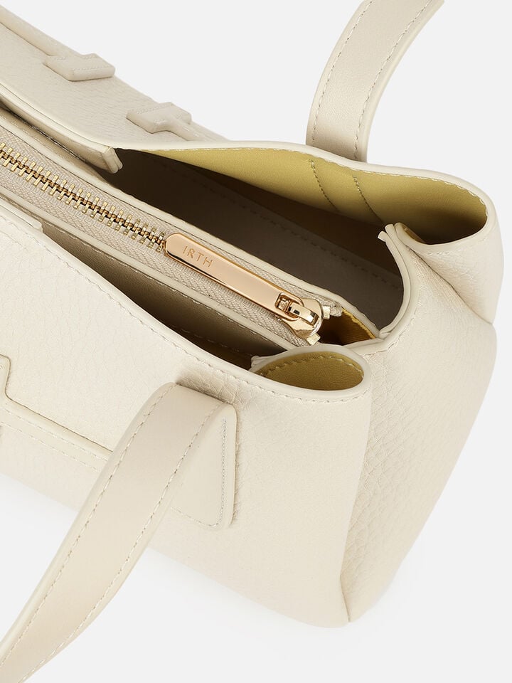 Initials Wide Shoulder Bag - Off-White