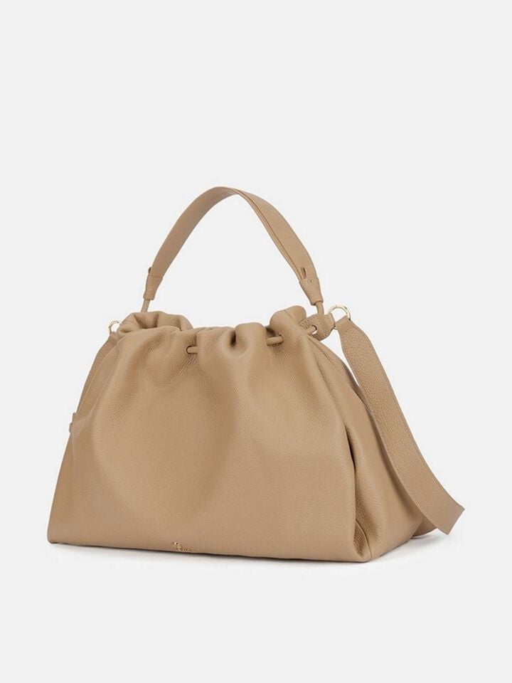 Lois Leather Shoulder Bag - Latte