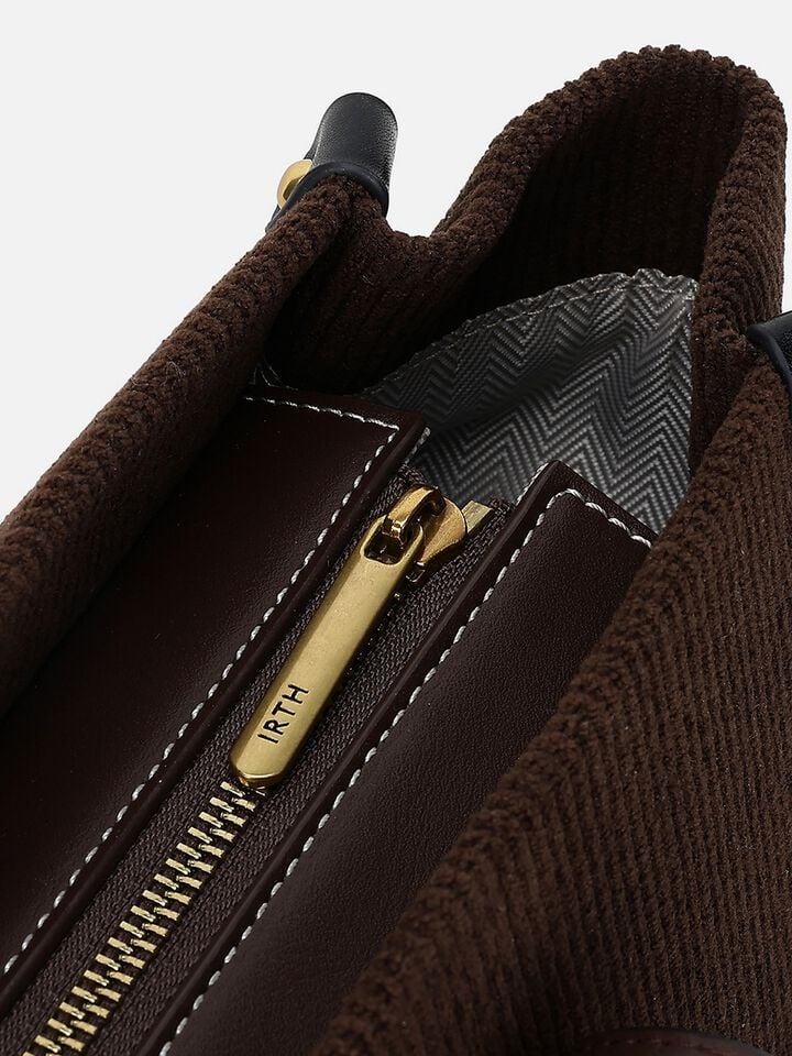 Marina Corduroy Work Bag - Dark Brown
