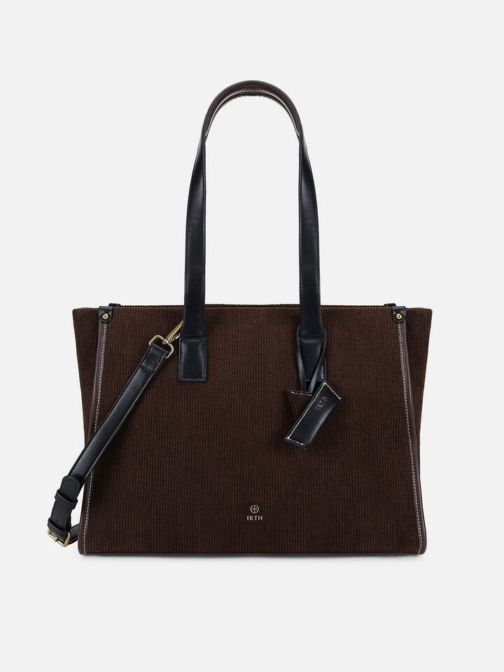 Marina Corduroy Work Bag - Dark Brown