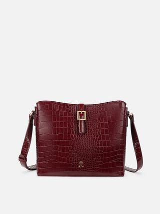 Esme Croco Sling - Dark Cherry