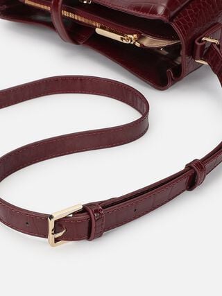 Esme Croco Sling - Dark Cherry