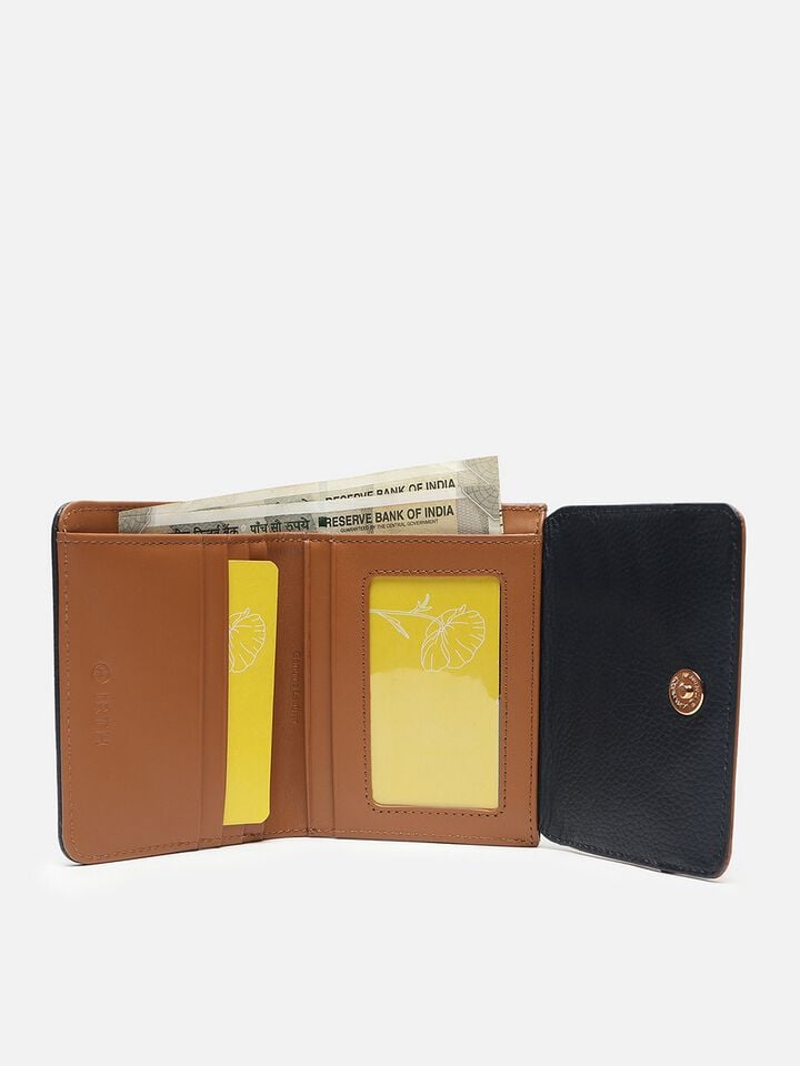 Ryan Leather Wallet Small - Navy