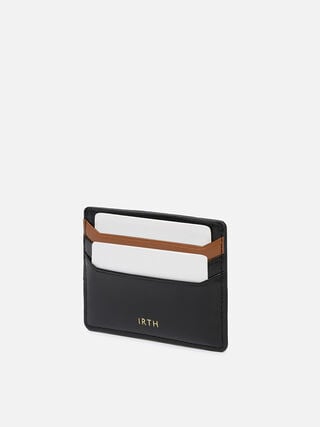 Tuck Leather Card Holder - Black