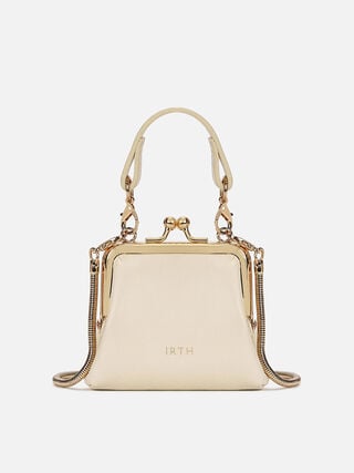 Juliet Leather Miniature Kiss Lock - Off-White
