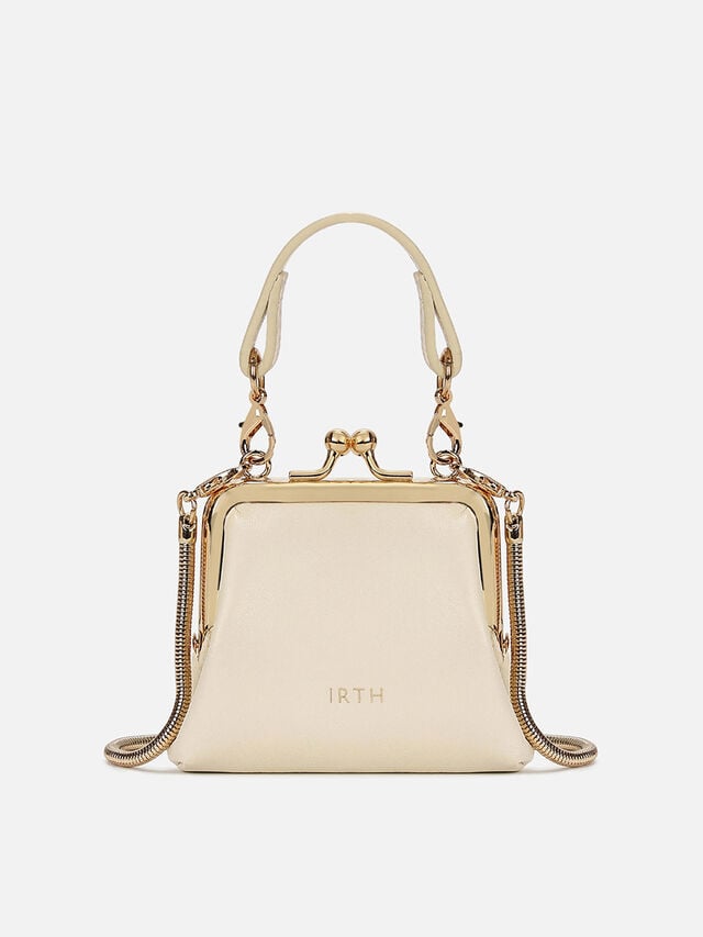 Juliet Leather Miniature Kiss Lock - Off-White