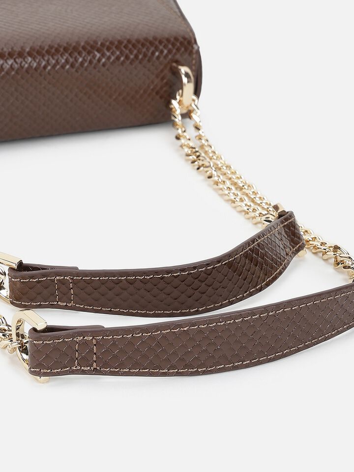 Stevie Snakeskin Sling - Brown