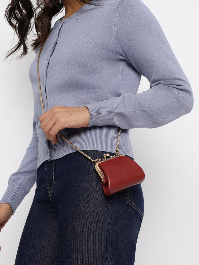 Juliet Leather Miniature Kiss Lock - Red