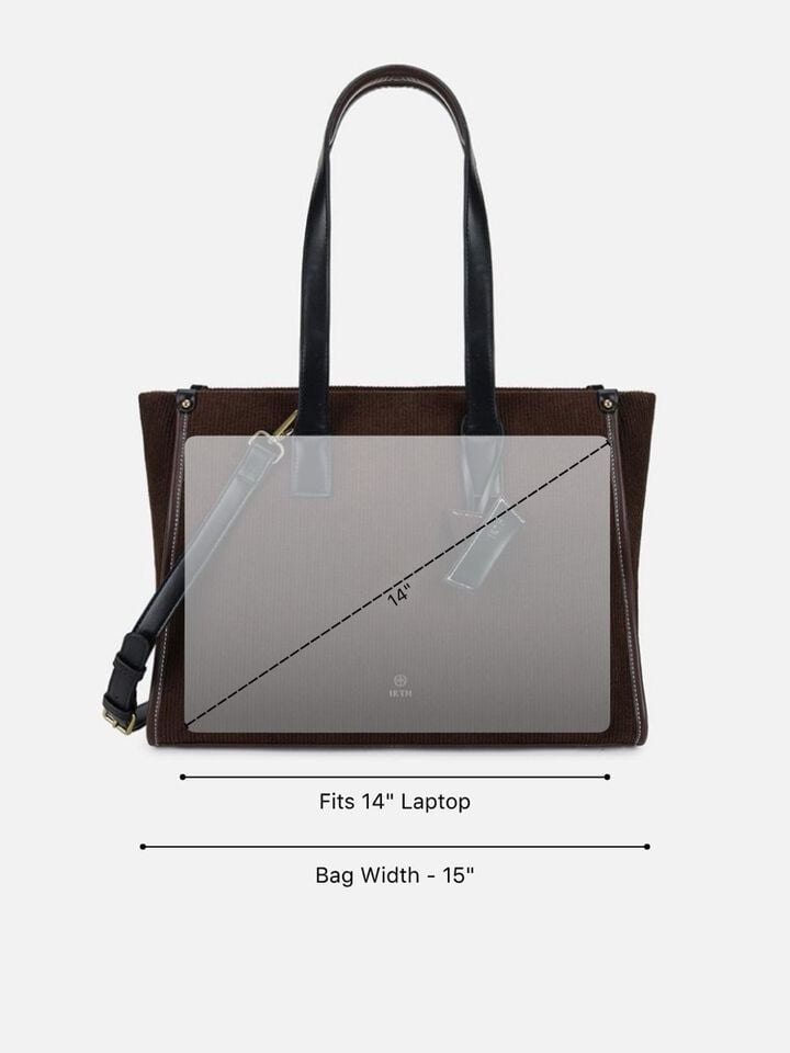 Marina Corduroy Work Bag - Dark Brown