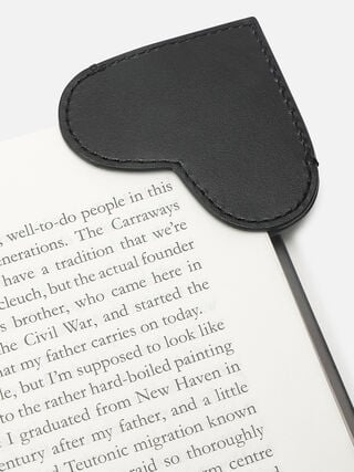 Austen Leather Bookmark - Black