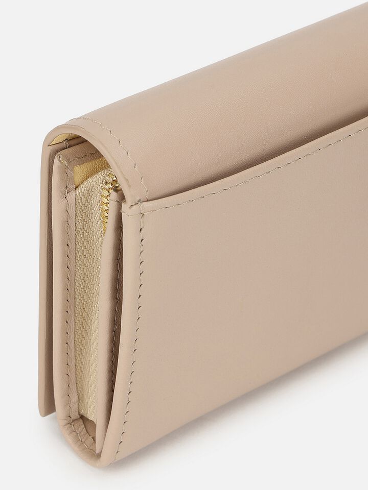 Parker Small Leather Wallet - Beige