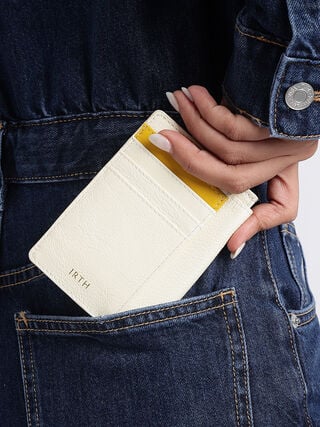 Wisp Leather Card Holder - Off-White