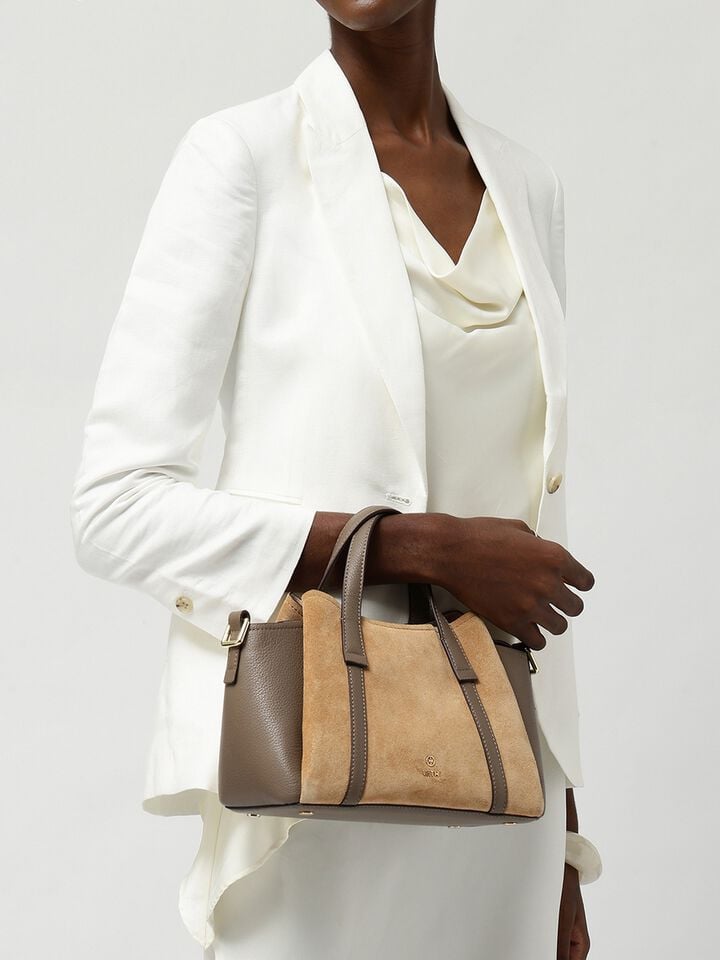 Lily Small Suede Handheld - Brown