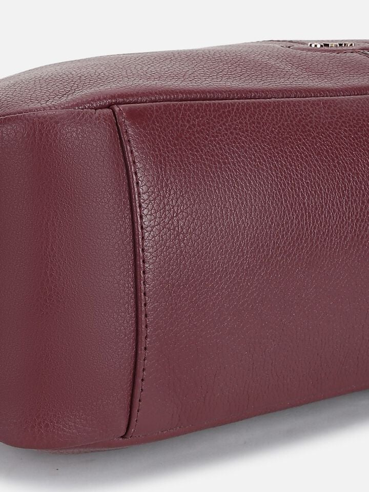 Lucy Leather Shoulder Bag - Dark Cherry