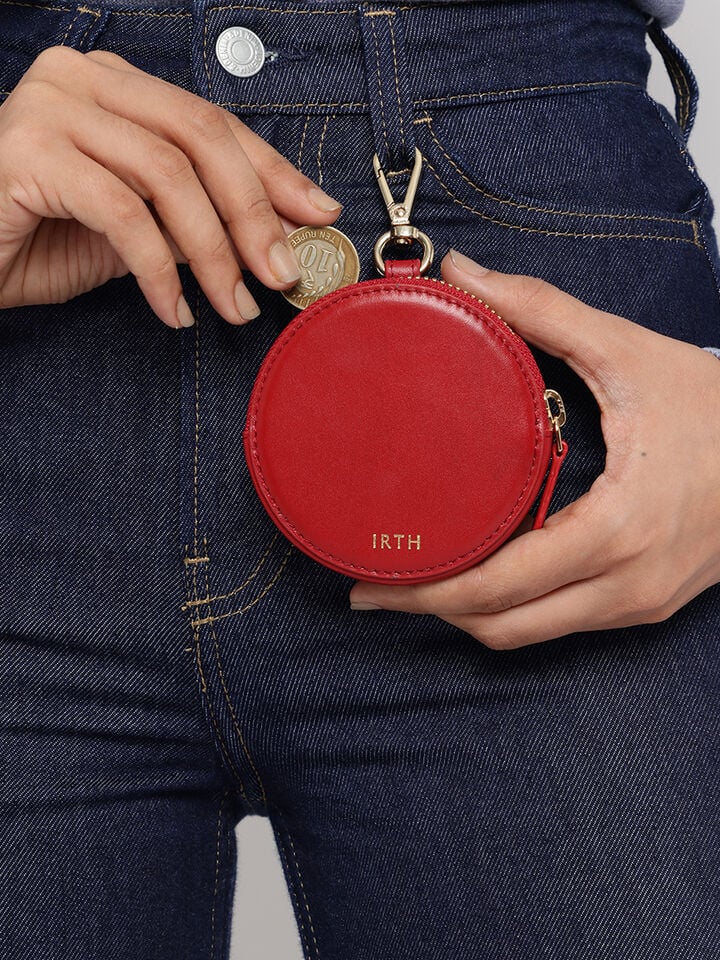 Chime Leather Coin Pouch - Red