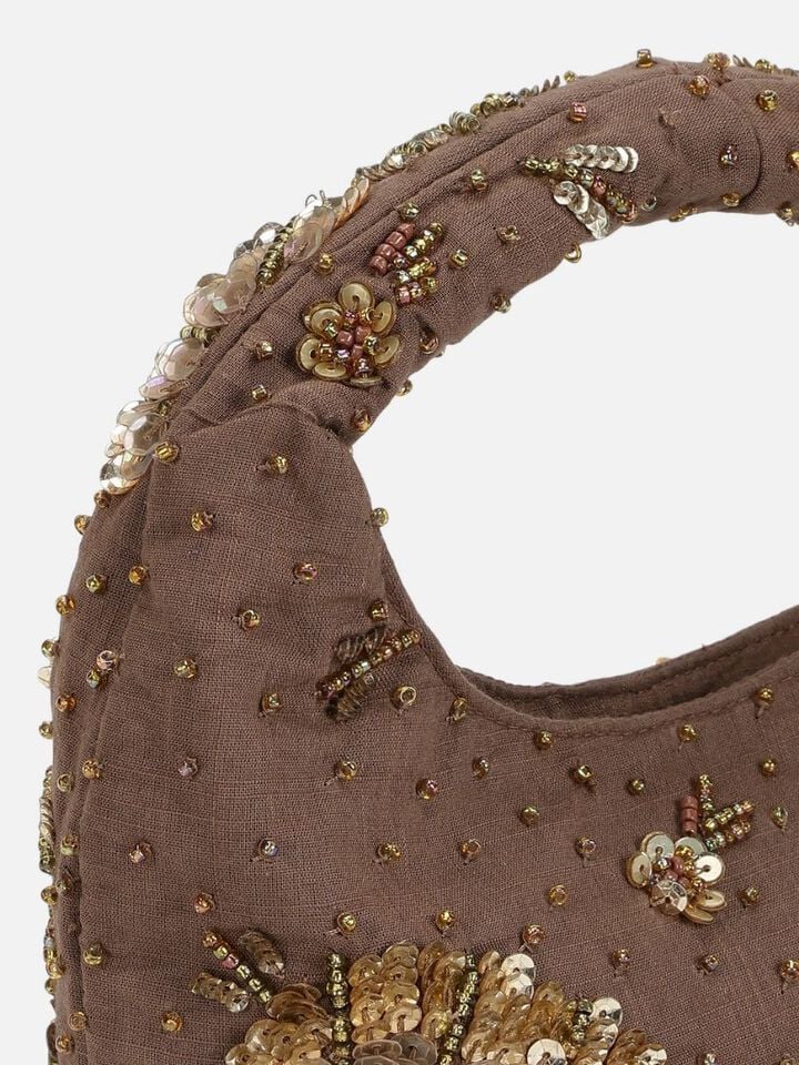 Tara Beaded Sparkles Handheld - Brown