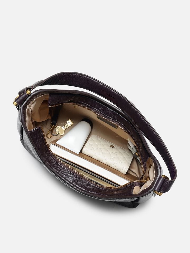 Lillian Leather Shoulder Bag - Plum