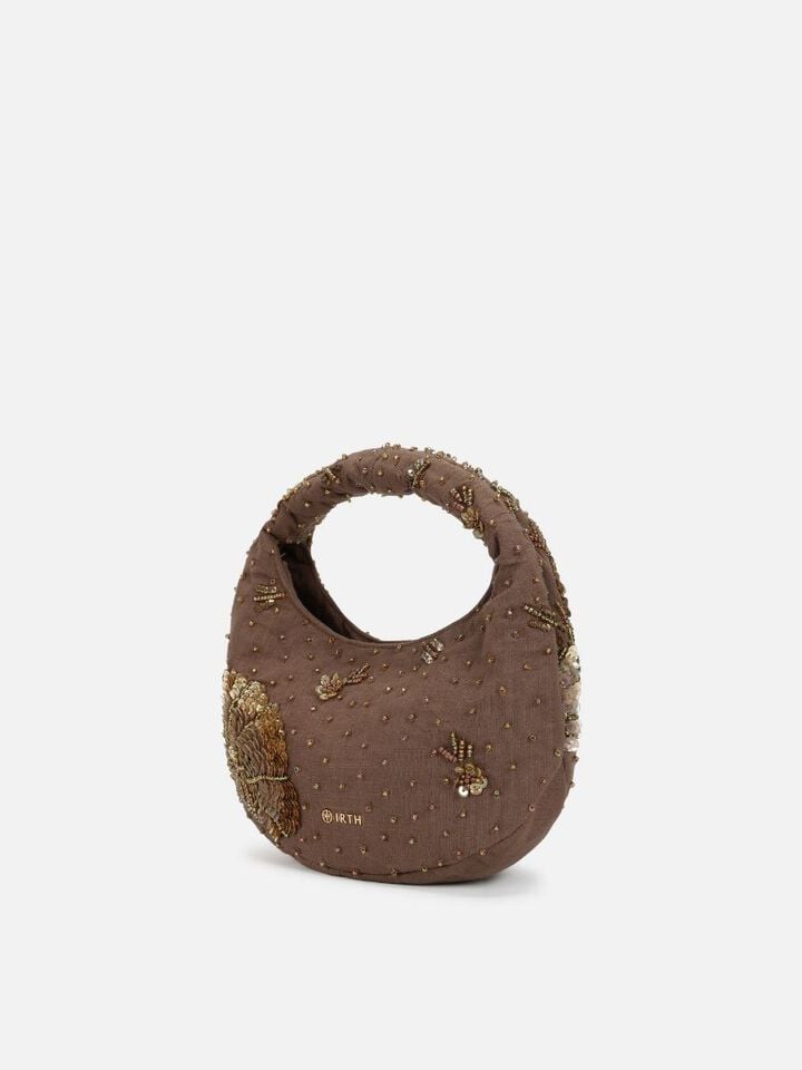 Tara Beaded Sparkles Handheld - Brown