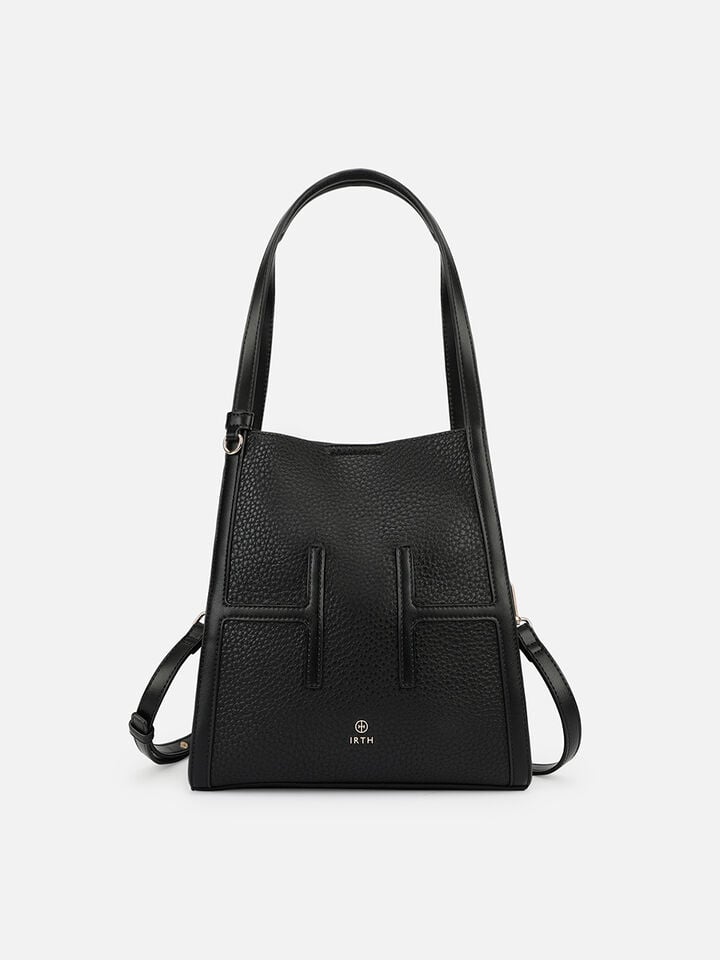 Initials Tall Shoulder Bag - Black