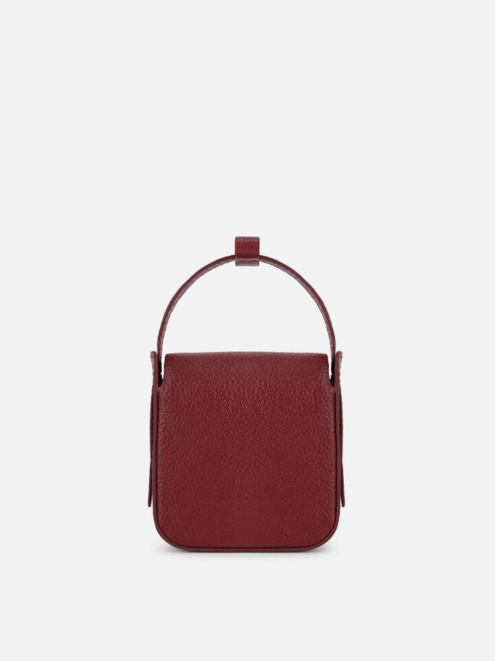 Amy Miniature Leather Shoulder Bag - Cherry