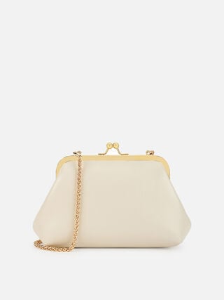 Juliet Small Kiss Lock Clutch - Off-White