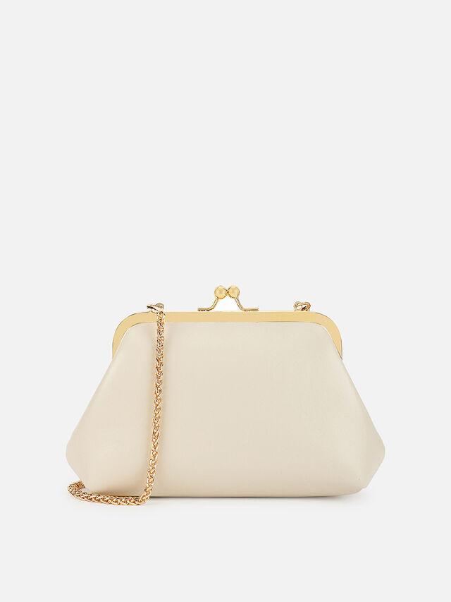 Juliet Small Kiss Lock Clutch - Off-White