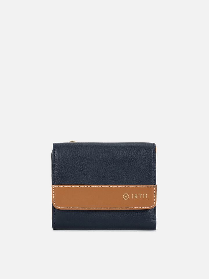 Ryan Leather Wallet Small - Navy