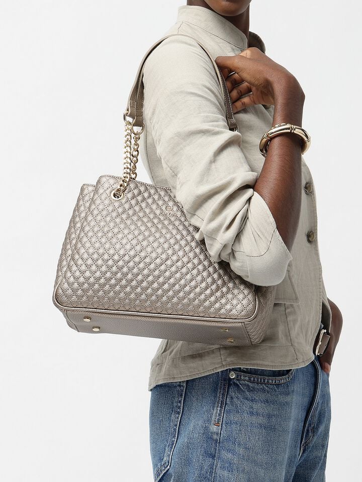 Dawn Quilted Shoulder Bag - Gold