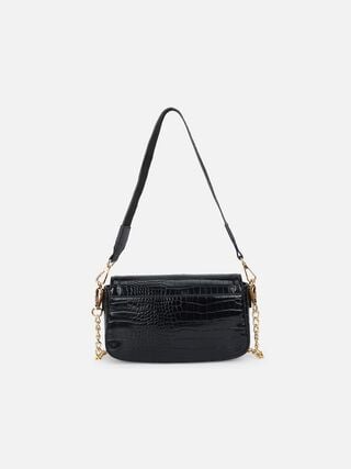 Sophie Croco Shoulder Bag - Black