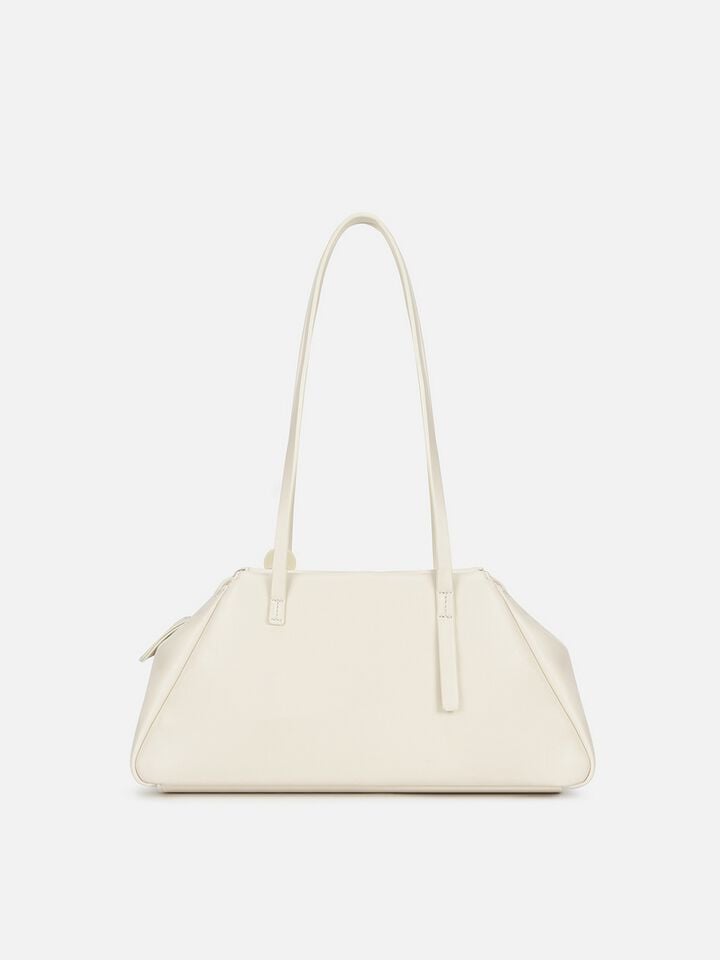 Emma Embossed Shoulder Bag - Off-White