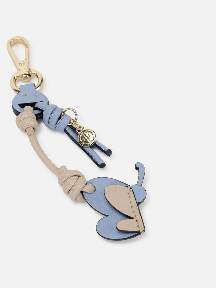Butterfly Leather Bag Charm - Blue