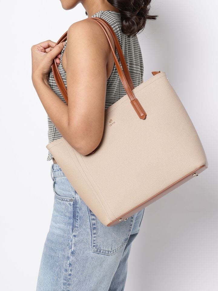Mahogany Twines Tote - Beige