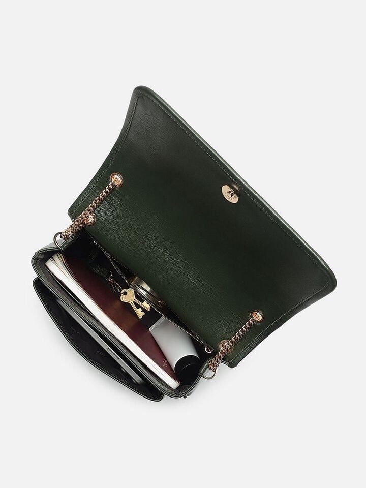 Lynn Leather Shoulder Bag - Green