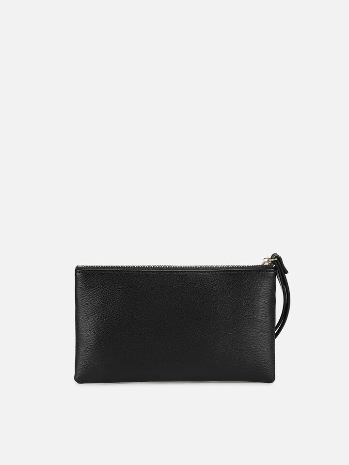 Zuri Croco Wristlet Wallet - Black