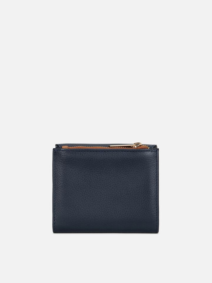 Ryan Leather Wallet Small - Navy