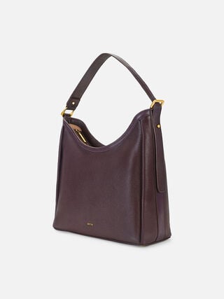 Lillian Leather Shoulder Bag - Plum