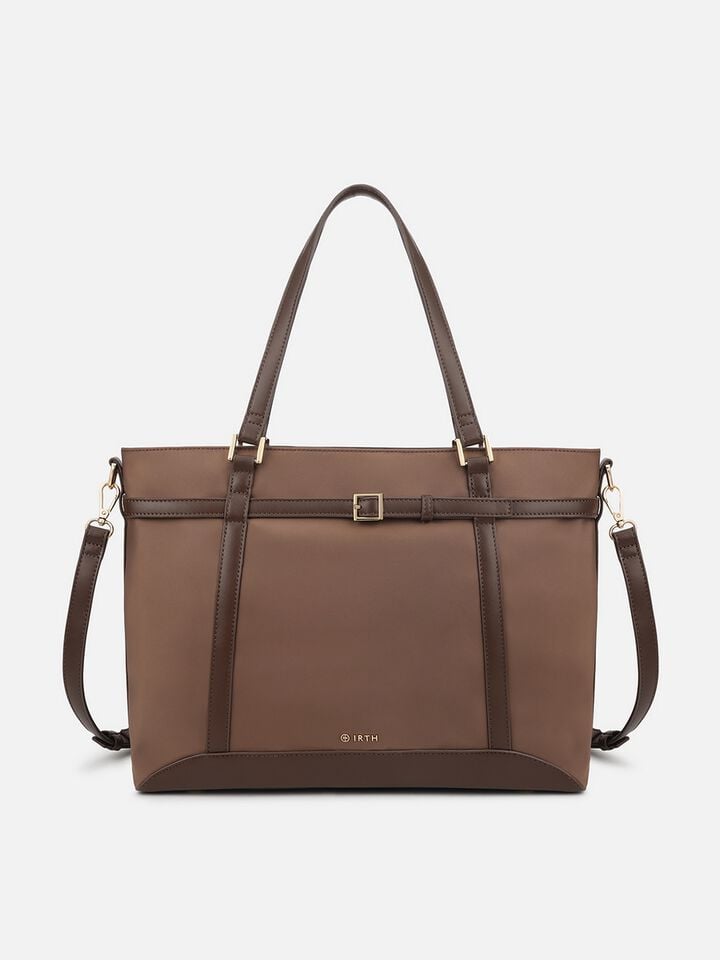 Thea Nylon Work Bag - Brown