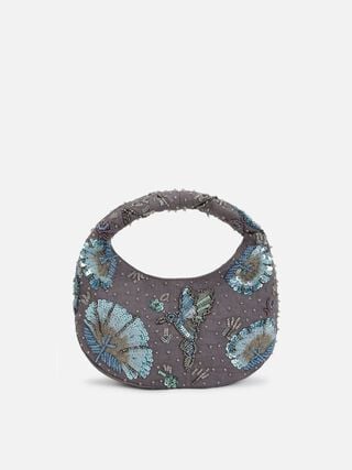 Ira Beaded Sparkles Handheld - Grey