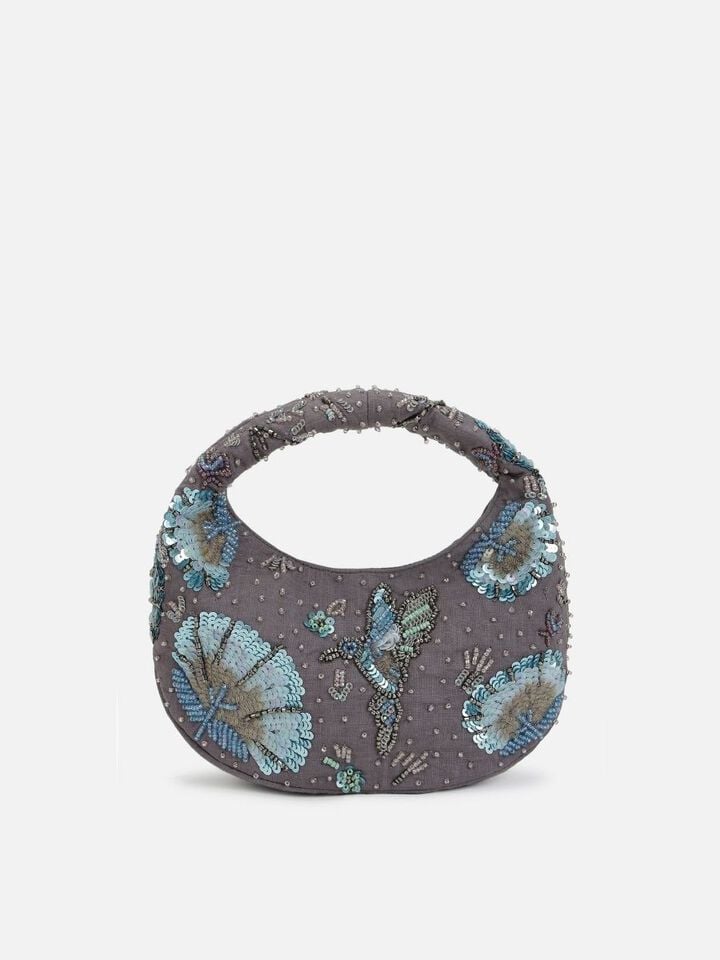 Tara Beaded Sparkles Handheld - Grey