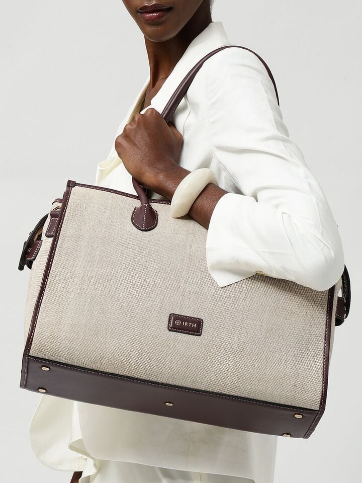 Phoebe Canvas Work Bag - Brown